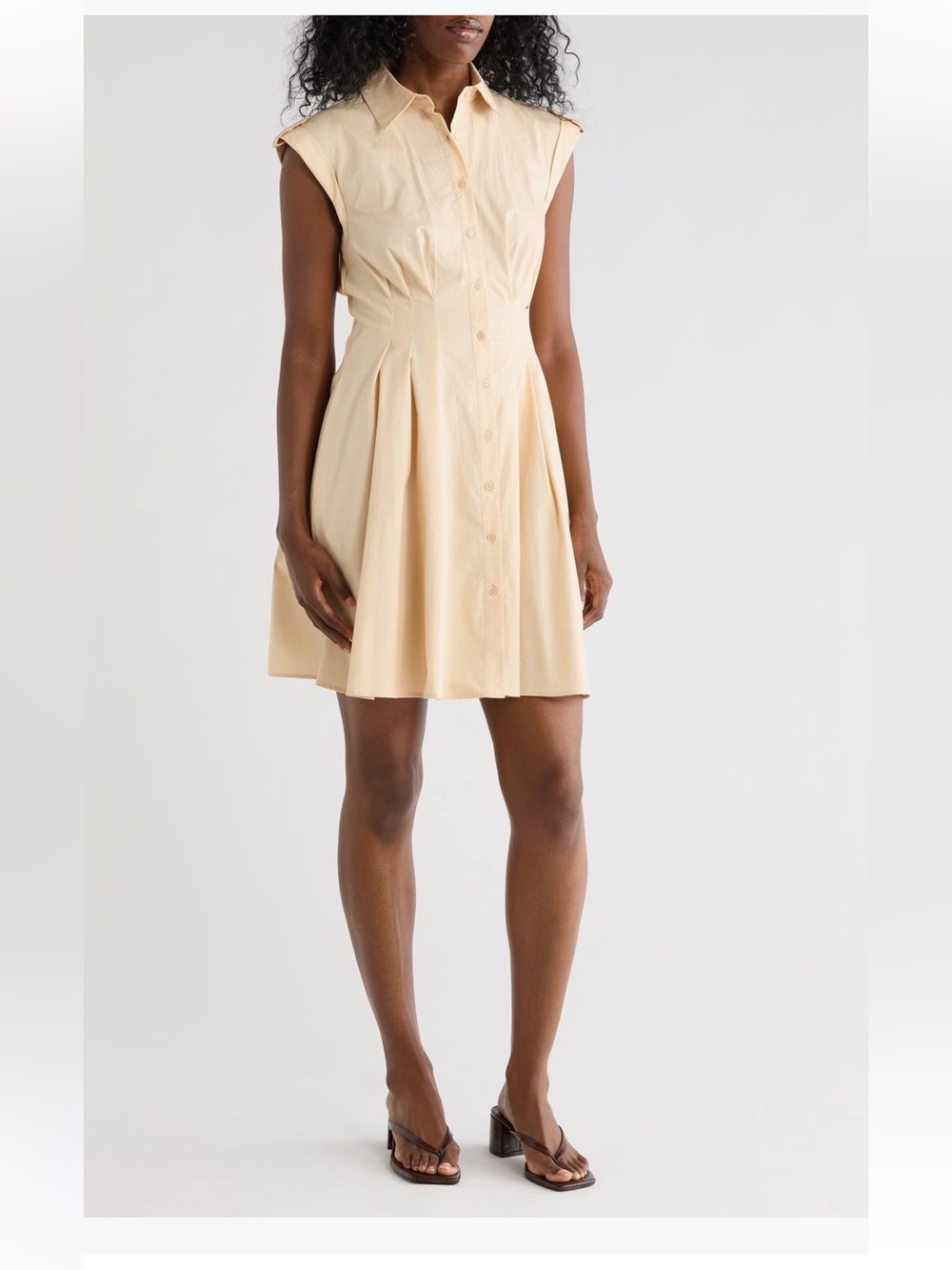 Eliza J Cap Sleeve Cotton Fit & Flare
Shirtdress natural tan cream size 8 NWT